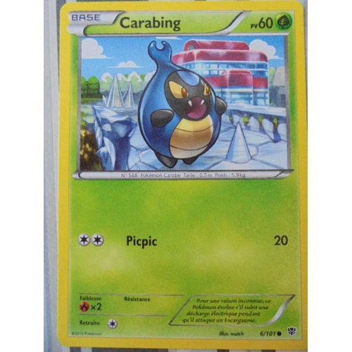 Pokémon - 6/101 - Noir & Blanc - Explosion Plasma - Carabing - Commune