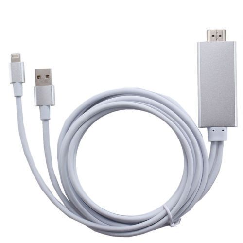 8pin 2M Lightning à HDMI HDTV Adaptateur de câble AV pour iPhone 5 6 6s 7 Plus iPad Gris