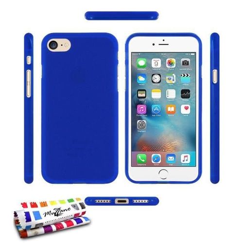 Coque Case Ultra-Slim Iphone 7 (4"7) Bleu Glossy Hybrid Silicone Souple (B7)