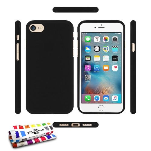 Coque Case Ultra-Slim Iphone 7 (4"7) Noir Glossy Hybrid Silicone Souple (B9)