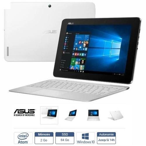 ASUS Transformer Book T100HA-FU007T - Tablette - avec socle pour clavier - Atom x5 Z8500 / 1.44 GHz - Win 10 Familiale 64 bits - 2 Go RAM - 64 Go eMMC - 10.1" écran tactile 1280 x 800 - HD...