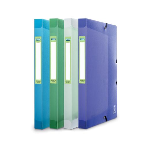 Elba Lot De 5 Boîtes Classement 2nd Life 24x32cm Pp 7/10e Dos De 2,5 Cm Coloris Aléatoire Translucide