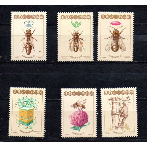 Pologne- Série De 6 Timbres Neufs- Congrès Des Apiculteurs- Année 1987- N°2915/20