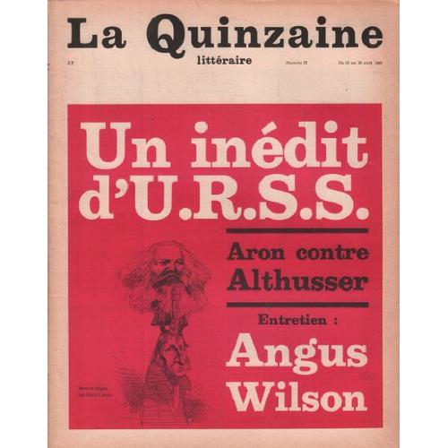 La Quinzaine Litteraire N° 71 / Un Inédit D'urss -Aron Contre Althusser