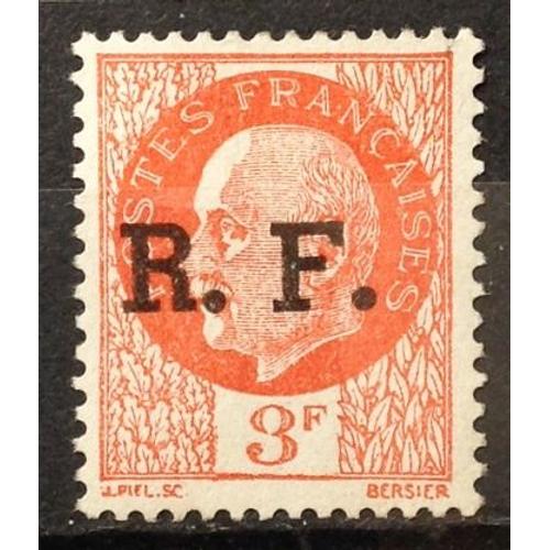 Rf Rhône-Alpes Lyon - Pétain Bersier 3f Rouge-Orange Obl - France Année 1944 - N18384