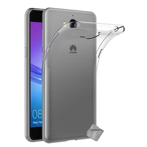 Housse Etui Coque Silicone Gel Fine Huawei Y5 Et Y6 (2017) + Film Ecran - Transparent Tpu