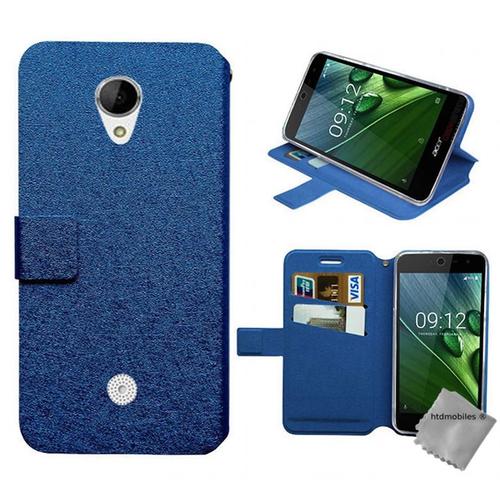 Housse Etui Coque Pochette Portefeuille Pour Acer Liquid Zest 3g Z525 + Verre Trempe - Bleu