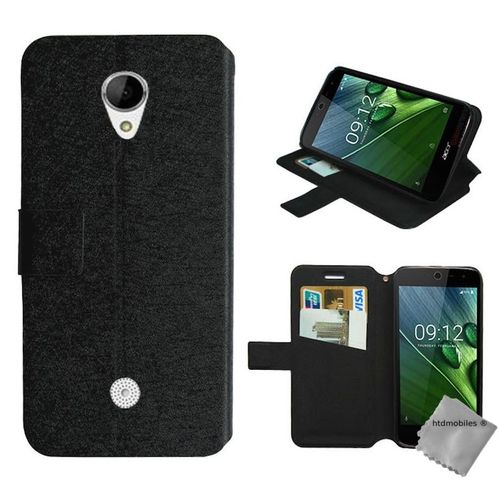 Housse Etui Coque Pochette Portefeuille Pour Acer Liquid Zest 4g Z528 + Verre Trempe - Noir