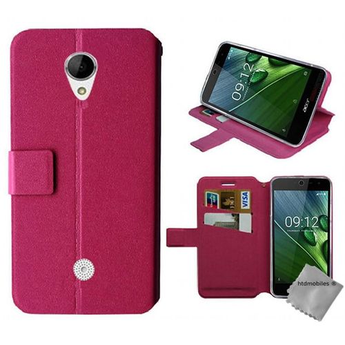 Housse Etui Coque Pochette Portefeuille Pour Acer Liquid Zest 4g Z528 + Verre Trempe - Rose