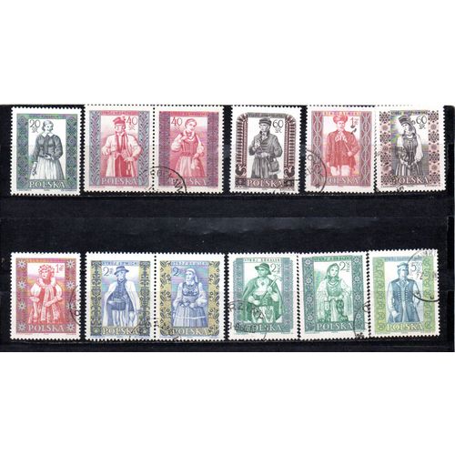 Pologne- Série De 18 Timbres Oblitérés Et 1 Neuf- Costumes- N°1004/22