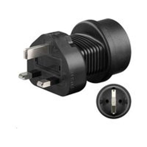 MicroConnect Universal adapter UK/Schuko - Adaptateur pour prise d'alimentation - power CEE 7/7 (F) pour BS 1363 (F) - noir - Royaume-Uni