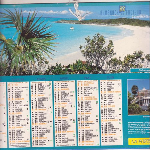 L'almanach Du Facteur Cartier Bresson 2004 Bahamas / Thaïlande