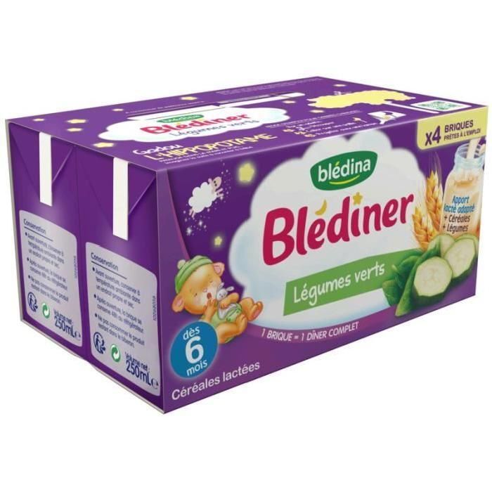 Bledina Lait Cereales Aux Legumes Verts 4 X 250ml Rakuten