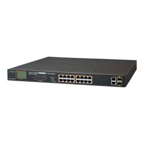 PLANET FGSW-1822VHP - Commutateur - non géré - 16 x 10/100 (PoE+) + 2 x SFP Gigabit combiné - de bureau - PoE+ (300 W)