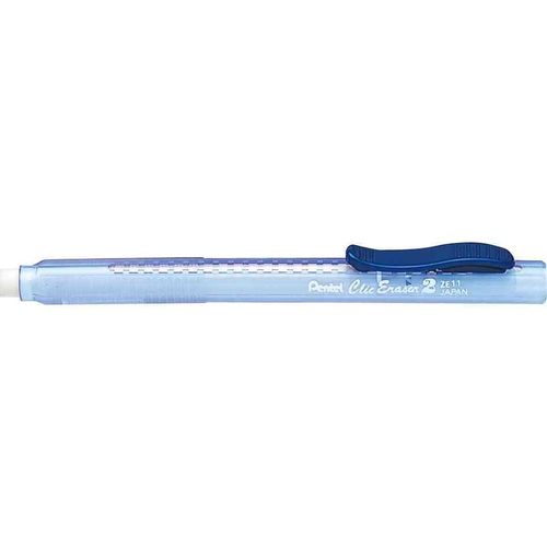 Pentel Lot De 5 Stylos Porte Gomme Cliceraser2 Rechargeable Corps Translucide Bleu