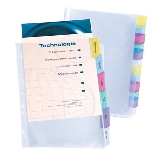 Elba Pochettes De 6 Intercalaires A Onglets Personnalisables - Polypropylene 8/100 - Incolore