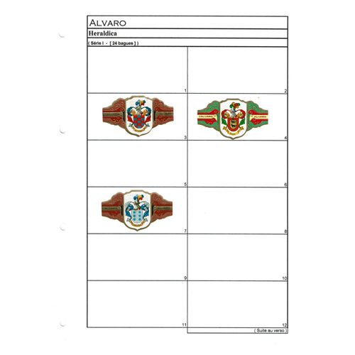 Lot Bagues De Cigare Alvaro - Série Heraldica