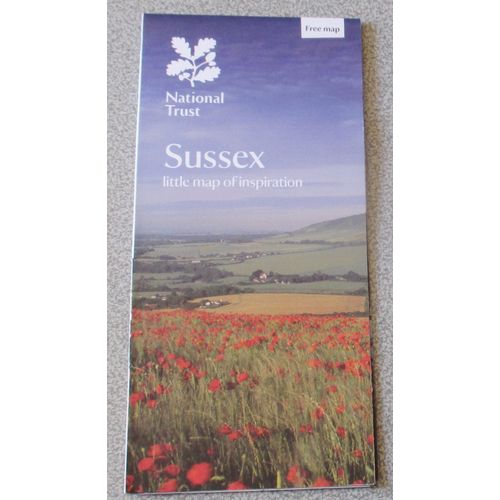 Sussex Little Map Of Inspiration - Quelques Lieux Du National Trust À Visiter Dans Le Sussex Avec Leur Localisation Sur Une Carte - Édition 2017 - 59x42cm Pliage Accordéon - En Langue Anglaise
