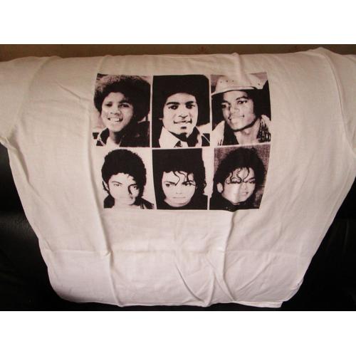 T-Shirt Anvil Michael Jackson Coton L Blanc