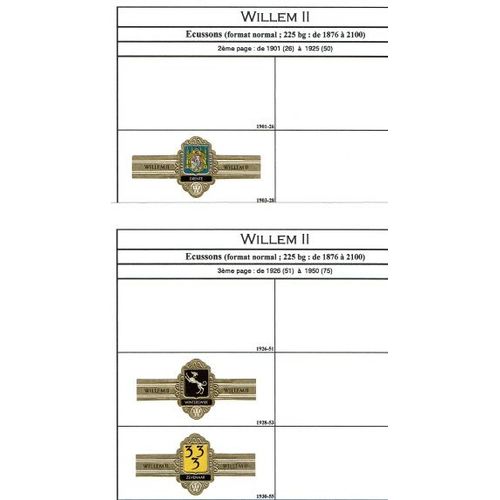 Lot De Bagues De Cigare Willem Ii - Motif Ecussons De Différentes Séries