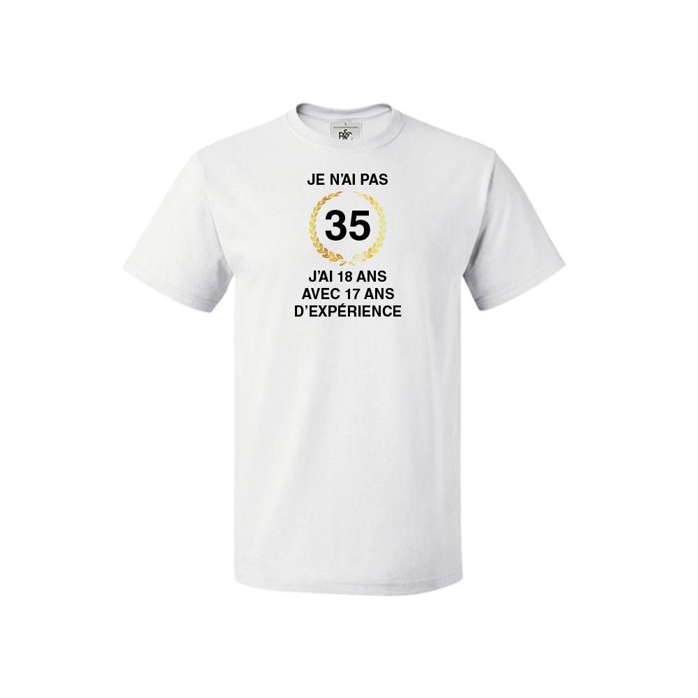 T Shirt Col Rond Homme Anniversaire 35 Ans 17 D Experience Rakuten