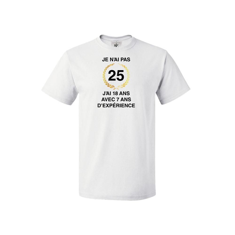 T Shirt Col Rond Homme Anniversaire 25 Ans 7 D Experience Rakuten