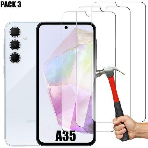 [3 Pièces] Verre Trempé Pour Samsung Galaxy A35 5g, Protection D'ecran Transparent 9h Antichoc - E.F.Connection