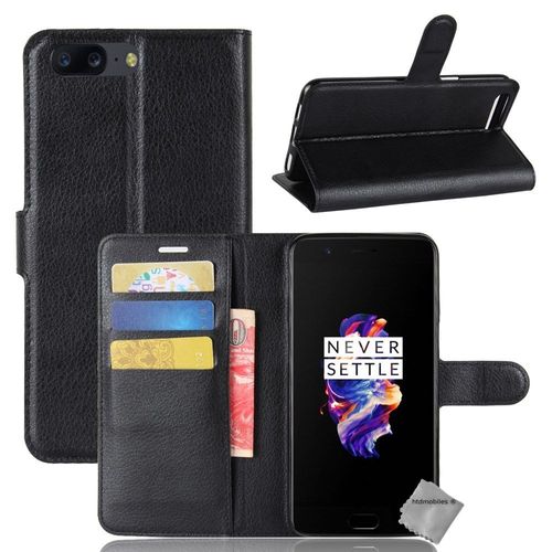 Housse Etui Coque Pochette Portefeuille Pour Oneplus 5 + Film Ecran - Noir
