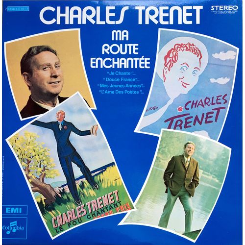 Charles Trenet - 2 Disques Vinyle Lp 33 Tours - Columbia 2c 156-11710 - "Ma Route Enchantée" - Pochette Ouvrante Dédicacée "À Didier" A L'interieur
