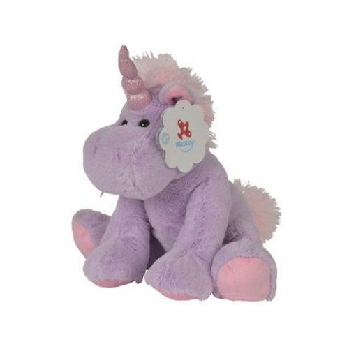 Licorne Assise Violette 36cm - Peluche Enfant Animaux