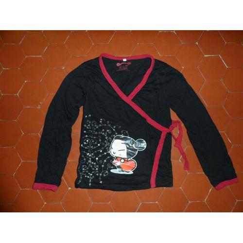 Cache-Coeur Jersey Coton Noir Pucca