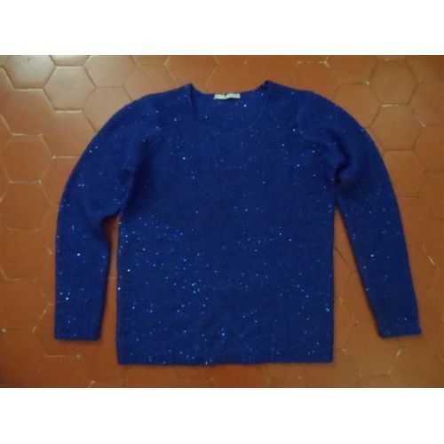 Pull Jersey Bleu Blanche Porte