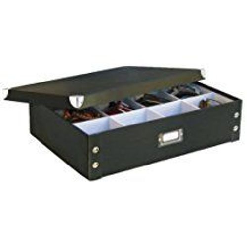 Zeller 17789 Boîte De Rangement En Carton Pour Cravates Et Ceintures 44,5 X 31,5 X 11 Noir Import Allemagne