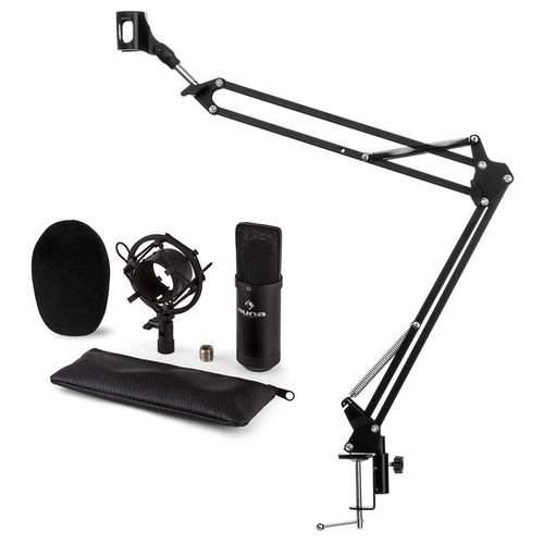 auna CM001B Kit micro V3 Microphone à condensateur perchette noir