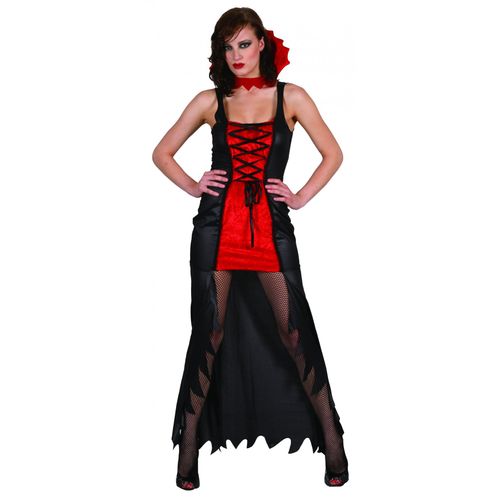 Déguisement Vampire Femme Rouge Et Noir Halloween - Taille: M / L
