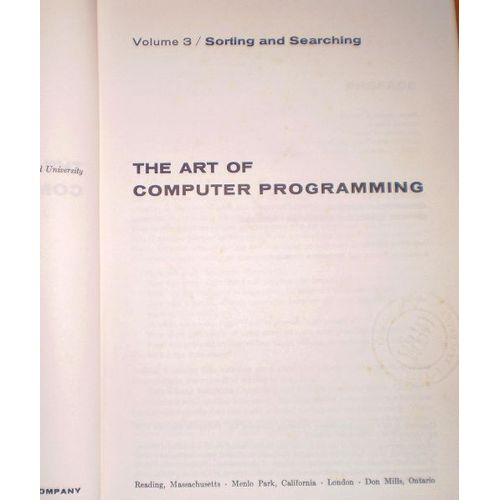 The Art Of Computer Programming, Volume 3: Sorting And Searching