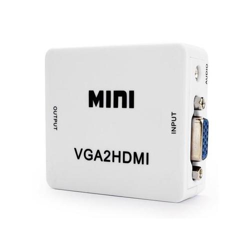 Convertisseur VGA vers HDMI avec connecteur audio VGA2HDMI 1080P audio pour projecteur PC portable vers HDTV