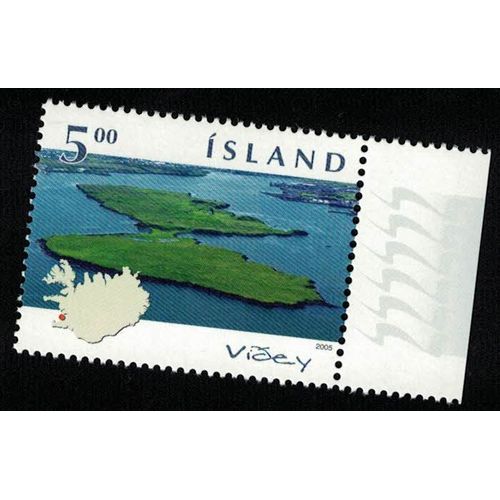 Islande 2005 Avec Gomme Viðey Île Côtière De Videy Bord De Feuille