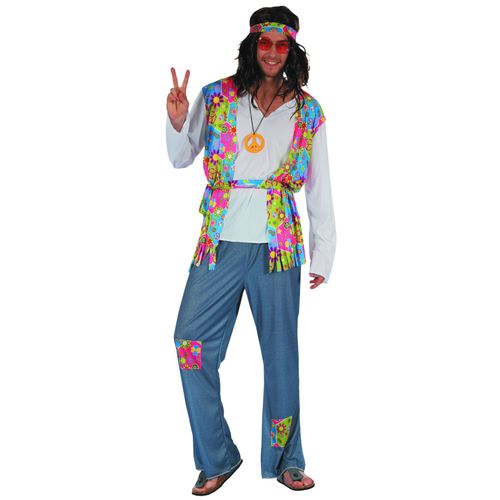 Déguisement Hippie Effet Jean Homme - Taille: M