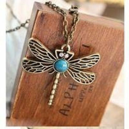 Pendentif Rétro Dragonfly Couleur Turquoise