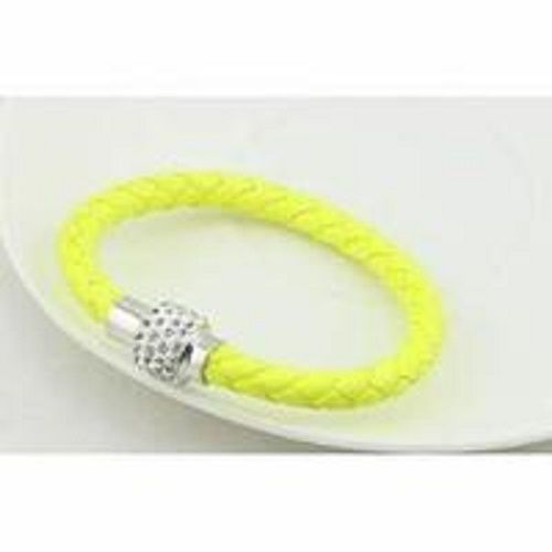 Bracelet Strass Boucle Magnétique Couleur Jaune