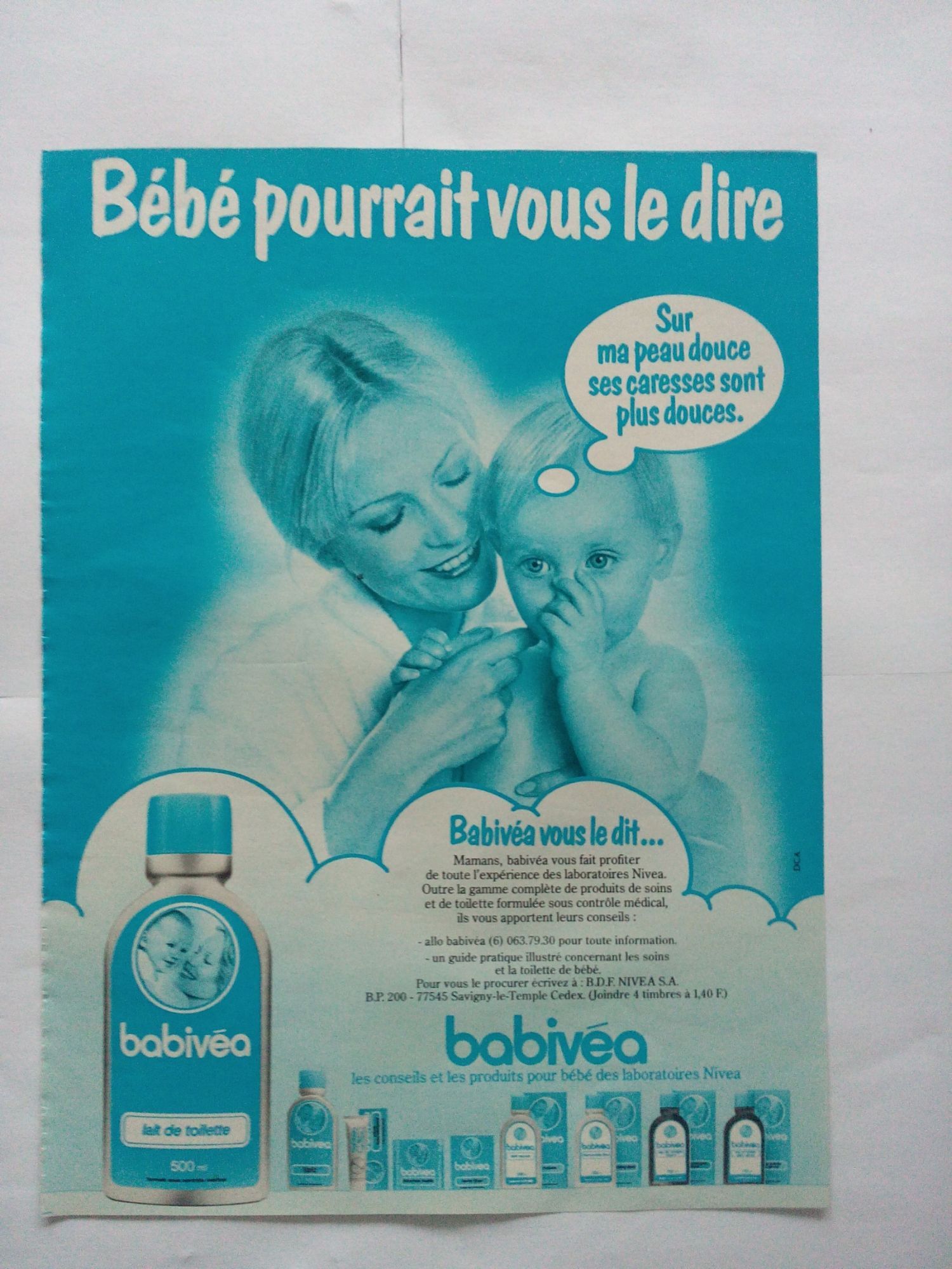 Publicite Papier Ancienne Juin 1981 Pour La Gamme De Produits Soins Bebe Babivea Publicite Dca Rakuten