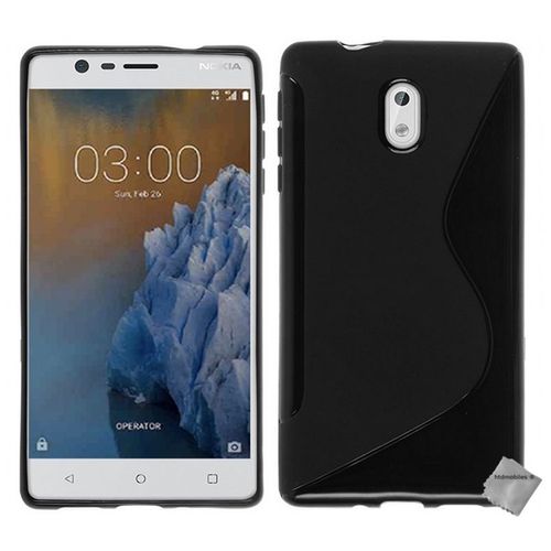 Housse Etui Coque Pochette Silicone Gel Fine Pour Nokia 3 + Film Ecran - Noir