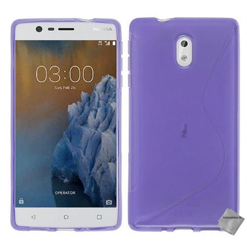 Housse Etui Coque Pochette Silicone Gel Fine Pour Nokia 3 + Film Ecran - Mauve