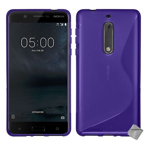 Housse Etui Coque Pochette Silicone Gel Fine Pour Nokia 5 + Verre Trempe - Mauve