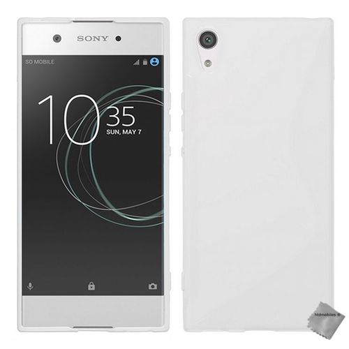 Housse Etui Coque Pochette Silicone Gel Fine Pour Sony Xperia Xa1 + Verre Trempe - Sline Blanc