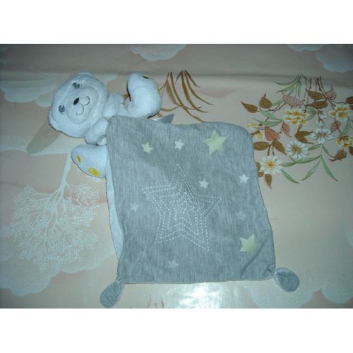 Doudou Ours Avec Mouchoir Gris Imprimé Étoile Luminescent/Phosphorescent Simba Toys Benelux Kiabi