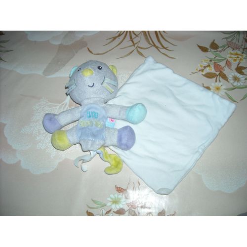 Doudou Chat Cajou Avec Mouchoir Sucre D'orge
