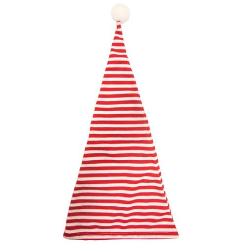 Bonnet De Nuit Rayé Rouge Et Blanc Avec Pompon Adulte Taille Unique