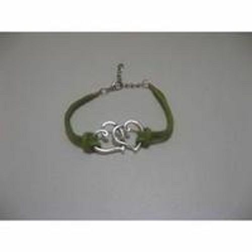 Bracelet 2 Coeurs Joints Couleur Vert